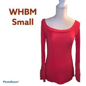 White House Black Market Coral Flare Sleeve Shirt